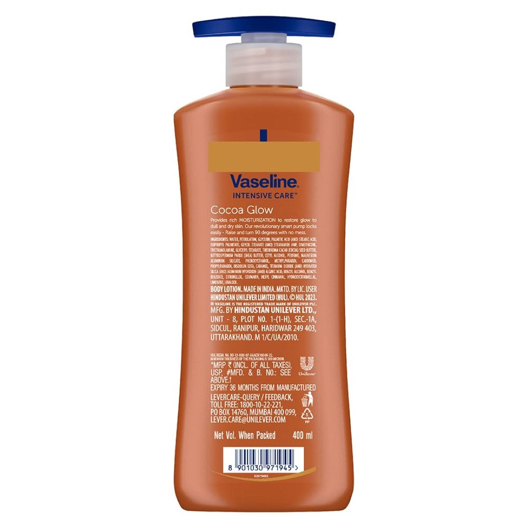 Vaseline Cocoa Glow Serum In Lotion, 400 ml | 100% Pure Cocoa & Shea Butter