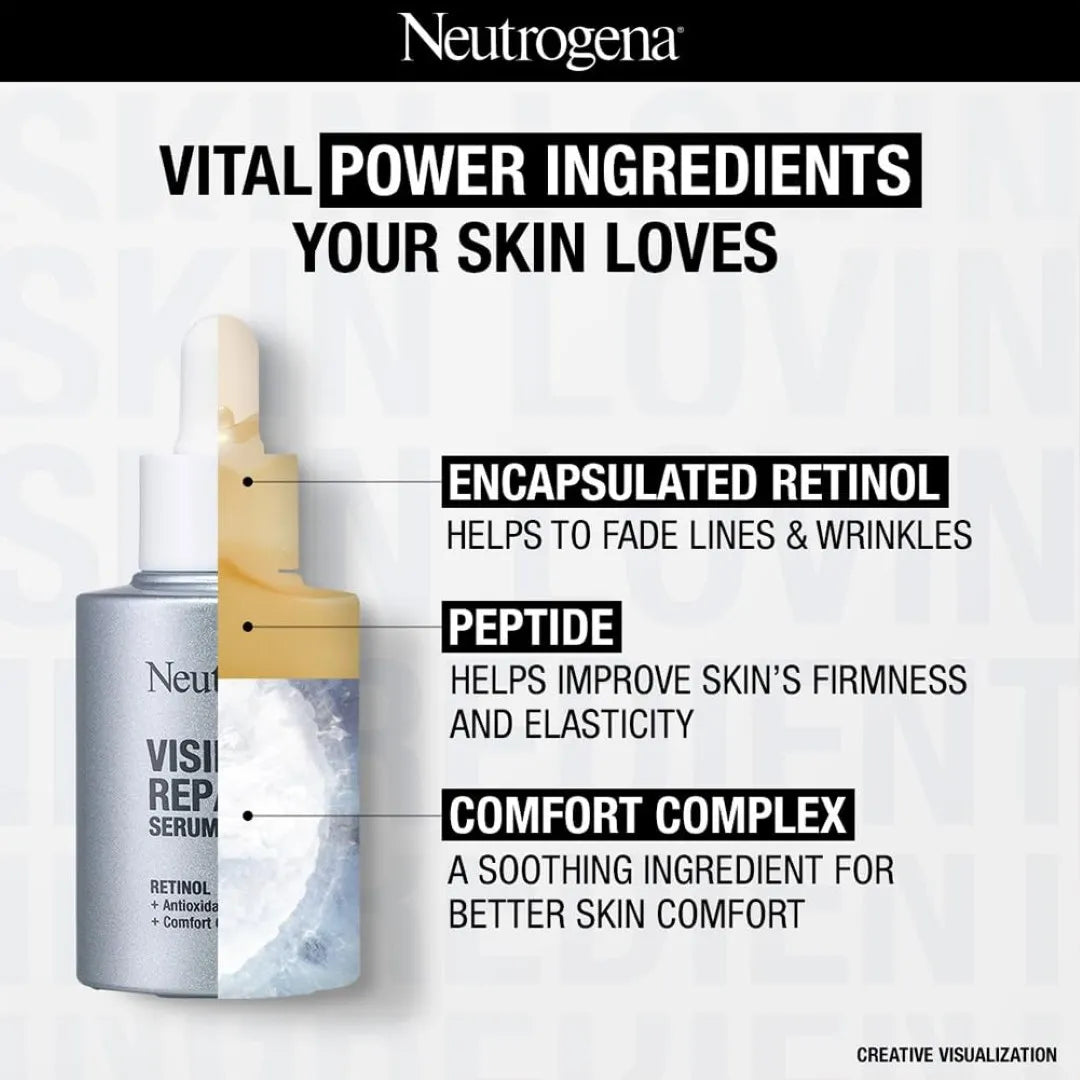 Neutrogena Visible Repair Retinol Serum: Boosts Collagen for Anti-Ageing, Wrinkles & Fine Lines 30ml