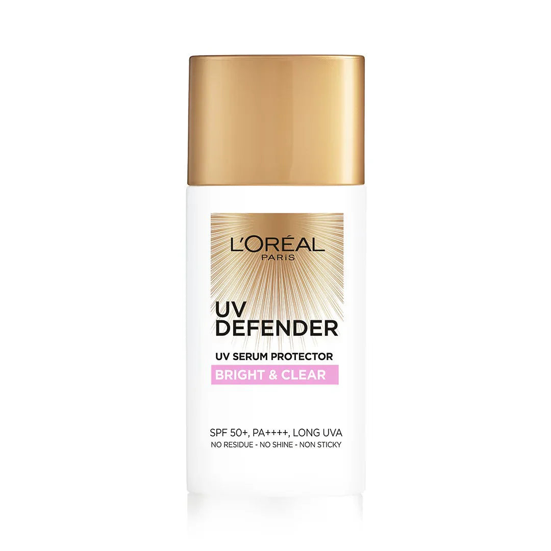 L'Oreal Paris UV Defender Serum Protector Sunscreen With SPF 50 PA+++, Bright & Clear (50ml)