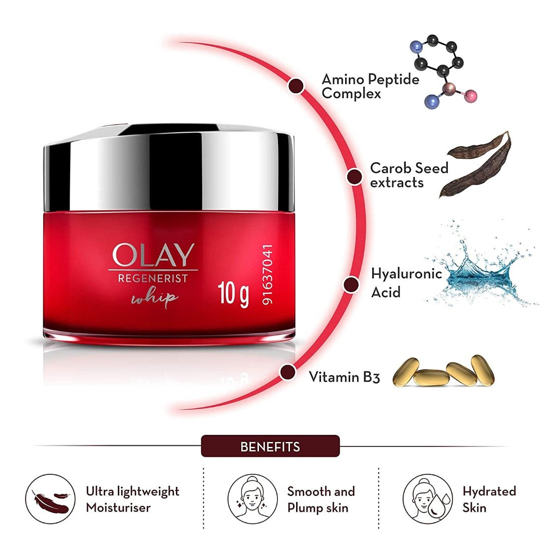 Olay Ultra Lightweight Moisturiser: Regenerist Whip Mini Day Cream (non SPF), 10g