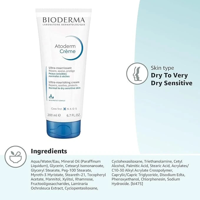 Bioderma Atoderm Creme - Tube of 200Ml Ultra Nourishing Cream