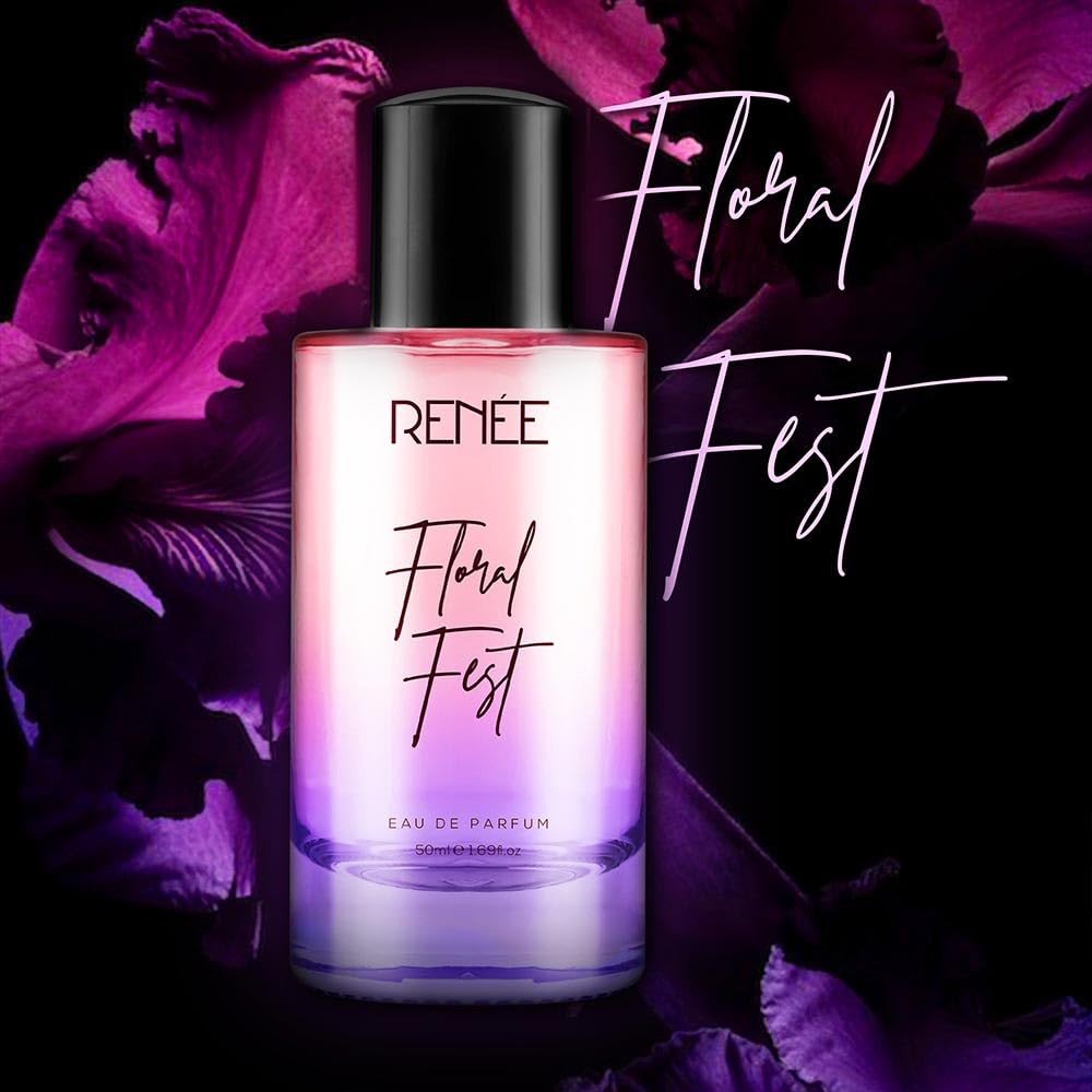 RENEE Floral Fest Eau De Parfum, Premium Long-lasting Fragrance With Notes of Orange, Mandarin, Osmanthus, Rose & Vanilla, Scent for Every Occasion, Ideal Perfume for Women, 50Ml