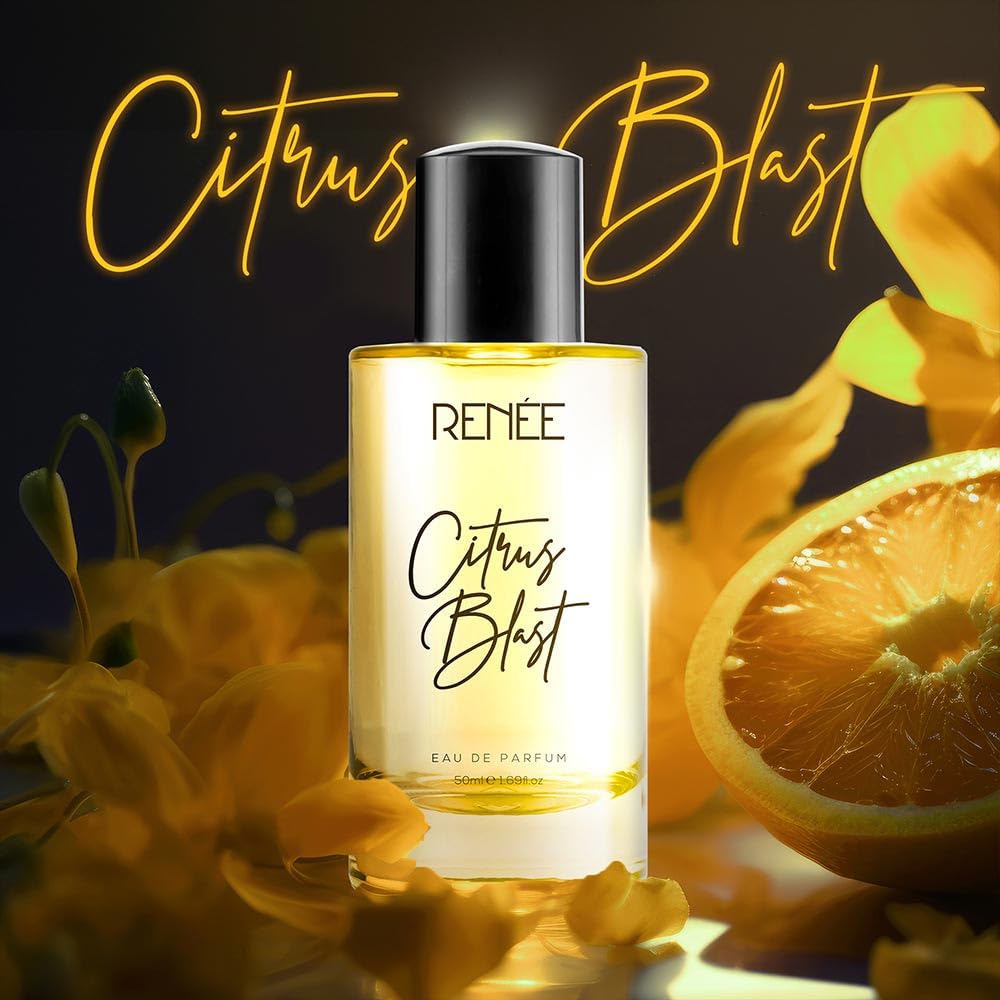 RENEE Citrus Blast Eau De Parfum, Premium Long-Lasting Fragrance with Notes of Bergamot, Lemon, Rose, Jasmine & Musk, Scent EDP for Every Occasion, Gifting, Ideal Luxury Perfume for Women, 50 Ml