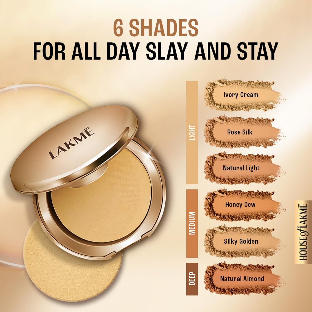 Lakme 9 to 5 Primer with Matte Powder Foundation Compact, Ivory Cream, 9g