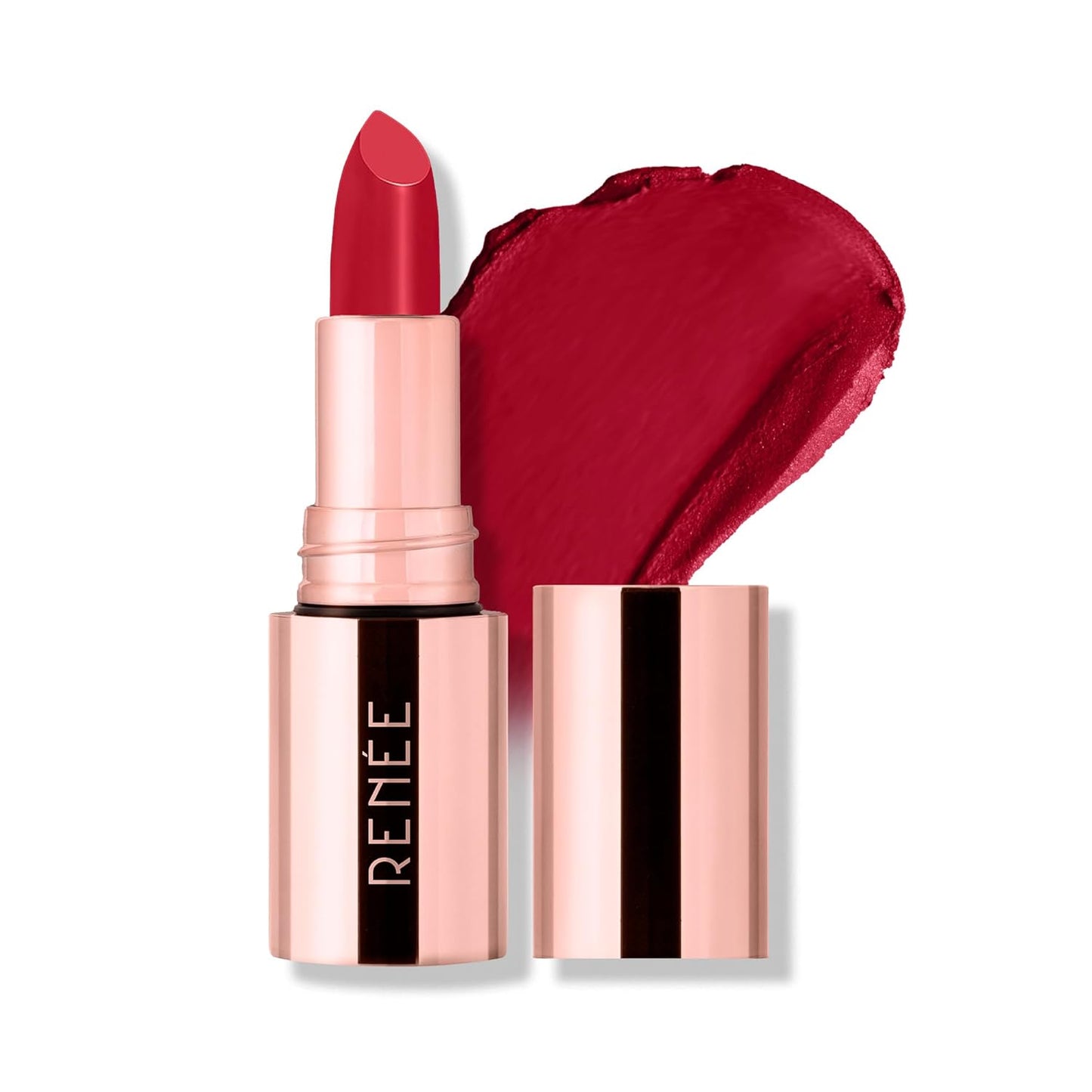 RENEE Everstay Matte Lipstick - Red Scarlet, Long Stay, Hydrating & Non-Drying, Smudge & Transfer Proof, Lightweight, Intense Pigment, Full Coverage, Vitamin E Infused, for All Occasions, 4.2g