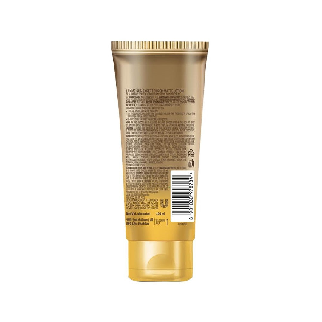 Lakme Sun Expert SPF 50 PA+++ Super Matte Sunscreen Lotion  (100ml)