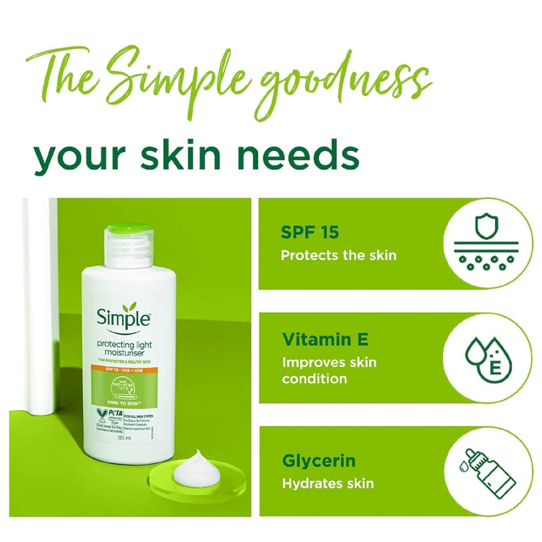 Simple Kind To Skin Protecting Light Moisturiser 125 Ml, Liquid