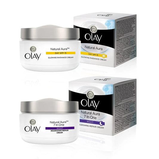 Olay Natural  Aura Night Cream 50g And Olay Natural Aura Day Cream SPF 24, 50g