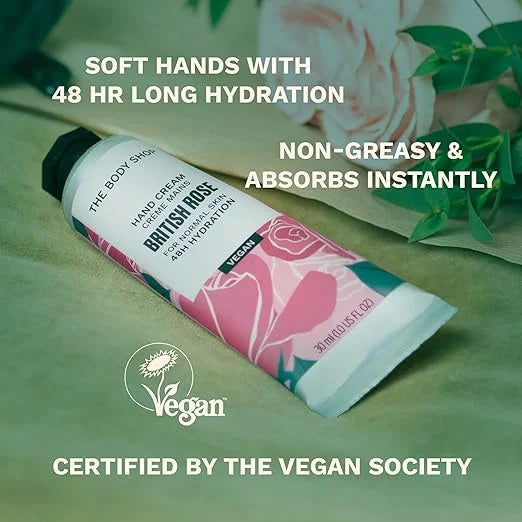 The Body Shop British Rose Petal Soft Hand Cream, 30ml