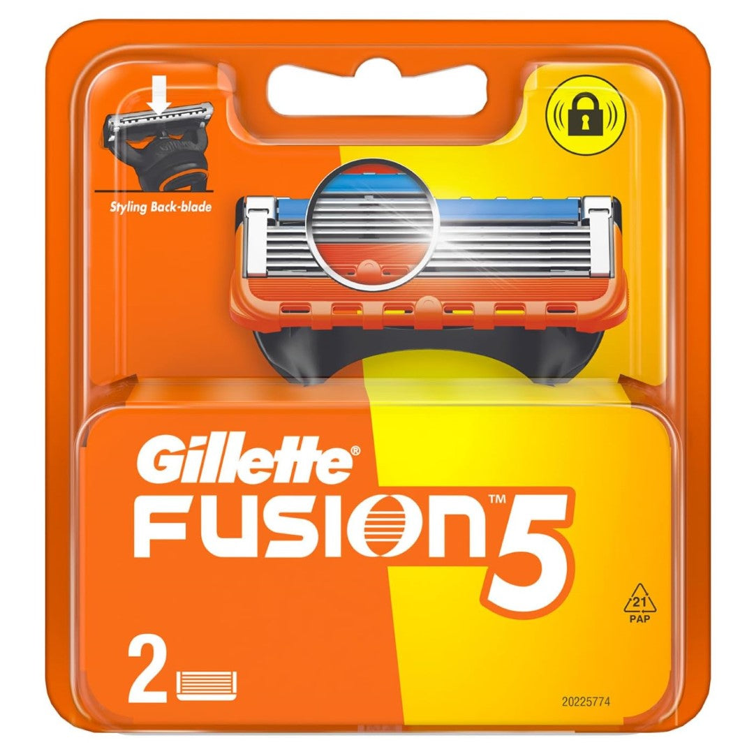 Gillette Fusion Manual Blades for men with styling back blade - 2 