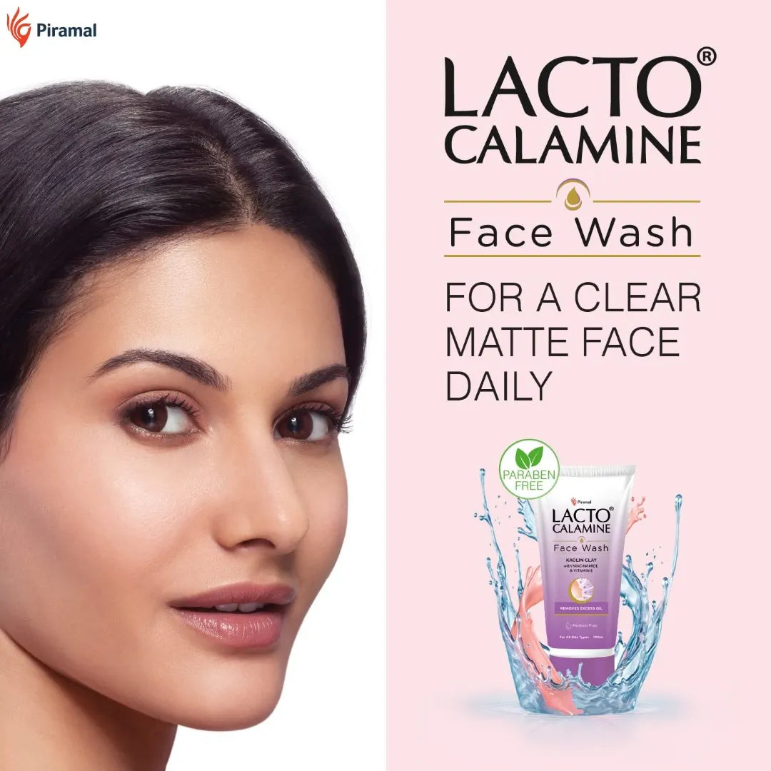 Lacto Calamine Face Wash For Oily Skin |100ml each- Pack of 3 | Kaolin Clay, Niacinamide & Vitamin E | Facewash Reduces Excess Oil, Controls Pimples, Blackheads & Whiteheads |Face wash For Women & Men