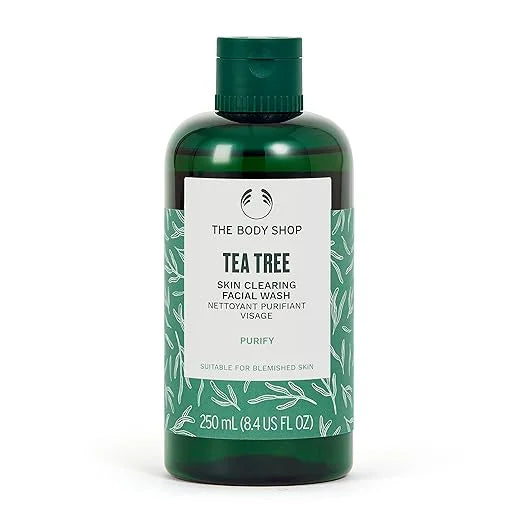 The Body Shop Vegan Tea Tree Facial Wash, 250 ML - For Oily, Blemished Skin | Intensely Cleansing