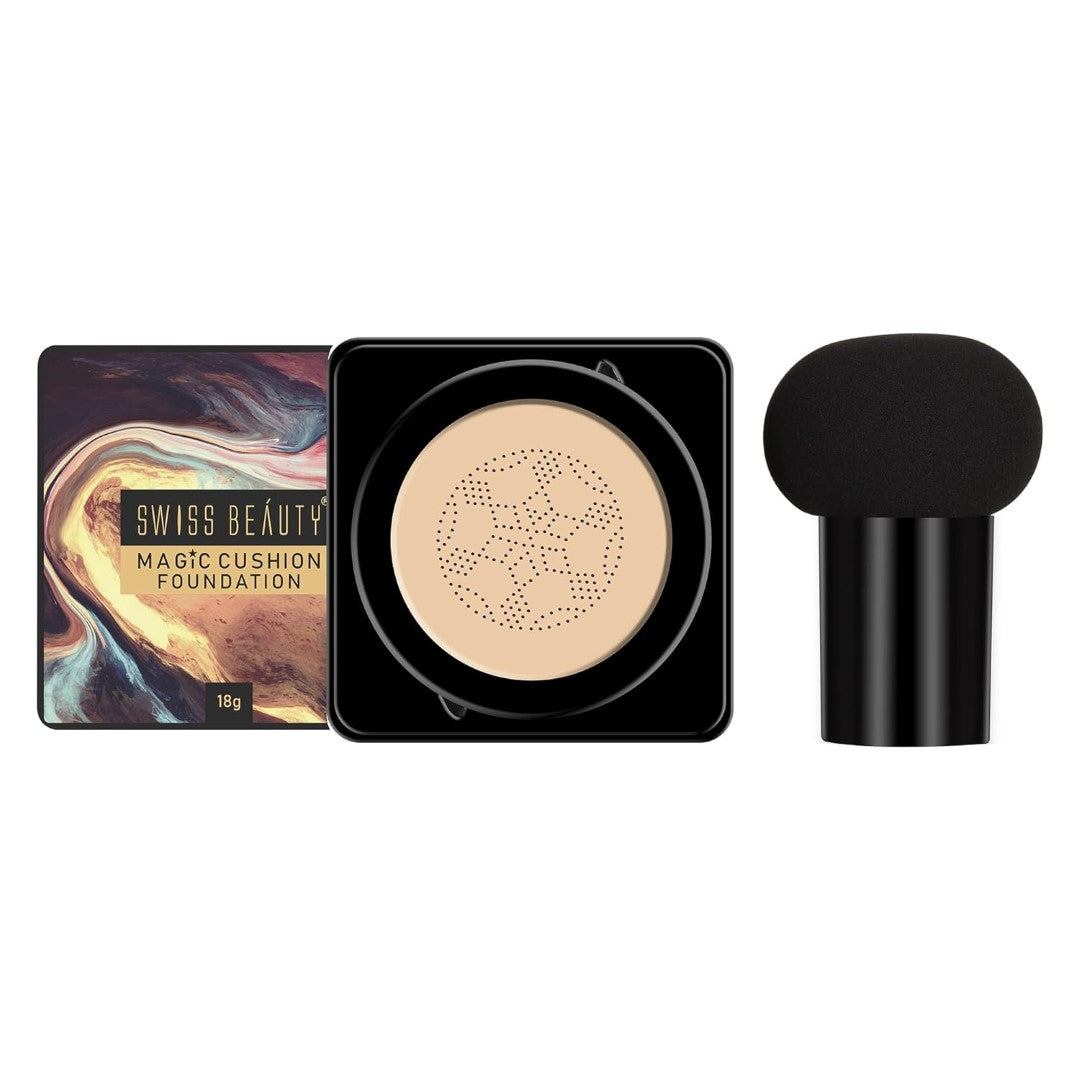 SWISS BEAUTY Magic Cushion Matte Full Coverage Foundation| Shade-01, Face Makeup, 18Gm, Pack Of 1