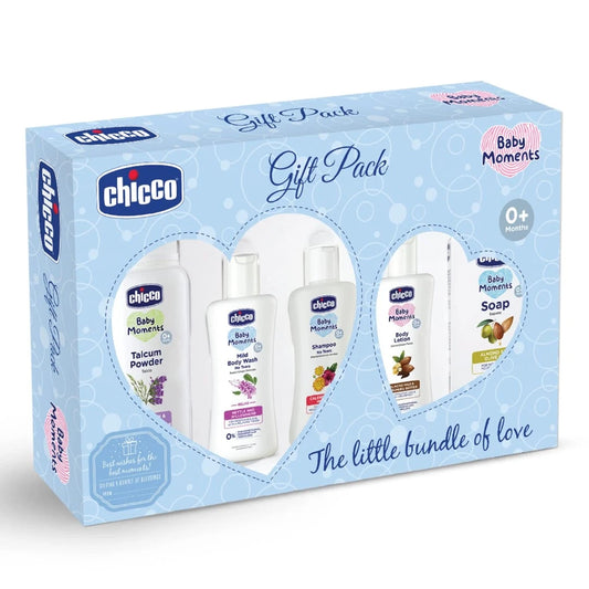 Chicco Baby Moments Essential Set Pink, Gift Set for Babies, 0m+ Blue pack of 5