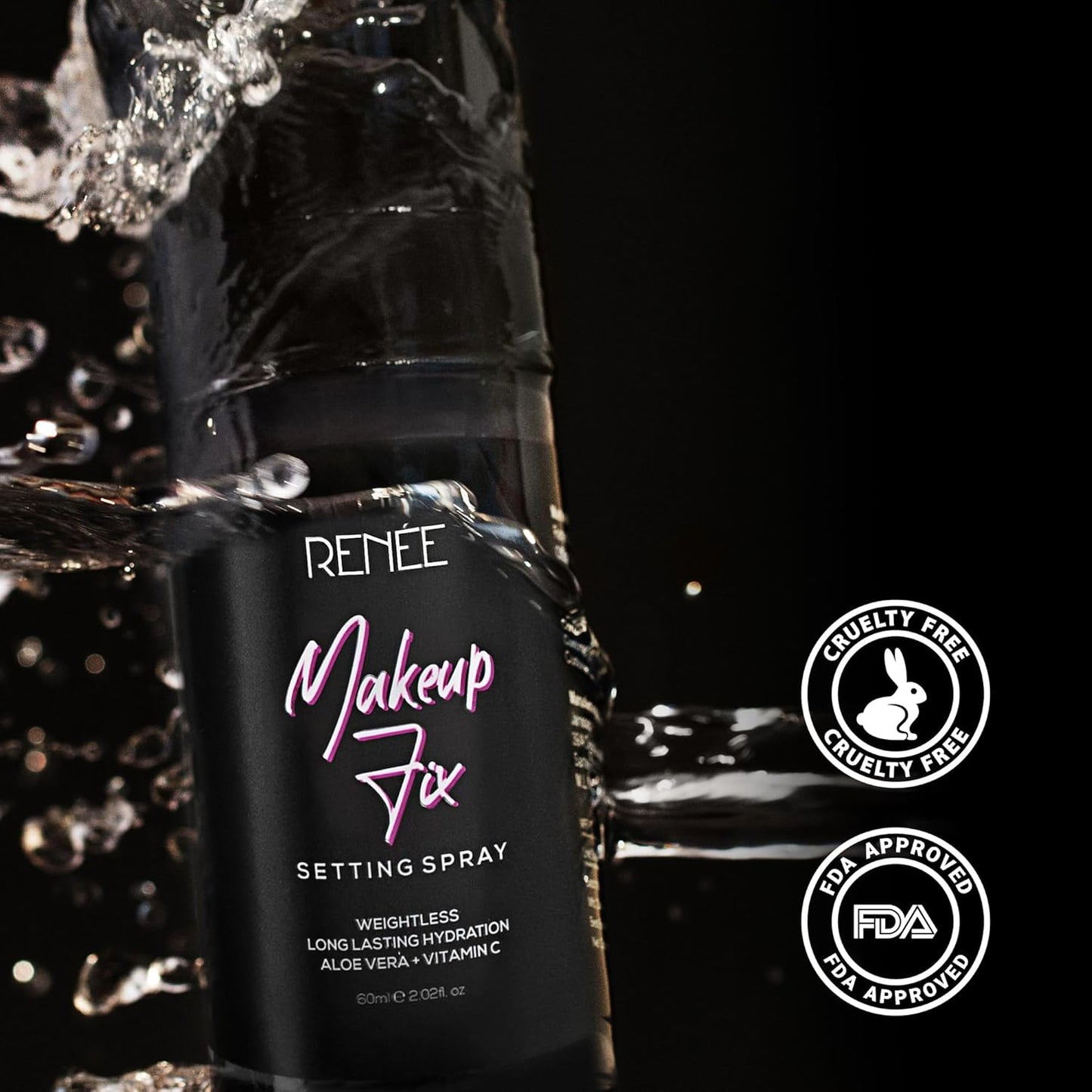 RENEE Makeup Fixer Setting Spray 60ml| Infused With Aloe Vera & Niacinamide| Prevents Cracks, Minimizes Pores & Fine Lines| Long Lasting & Weightless Formula