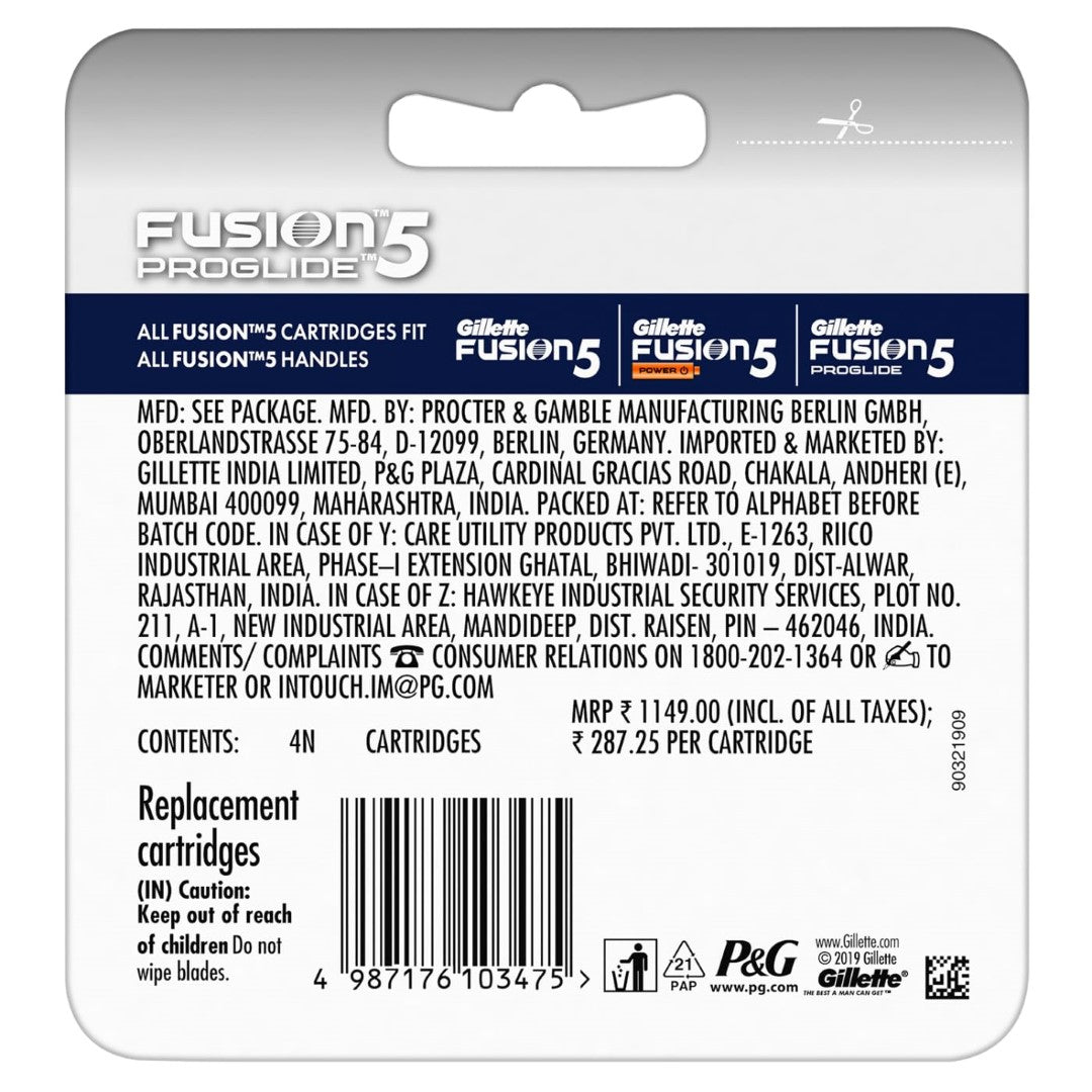 Gillette Fusion Proglide Blades for men with styling back blade - 4