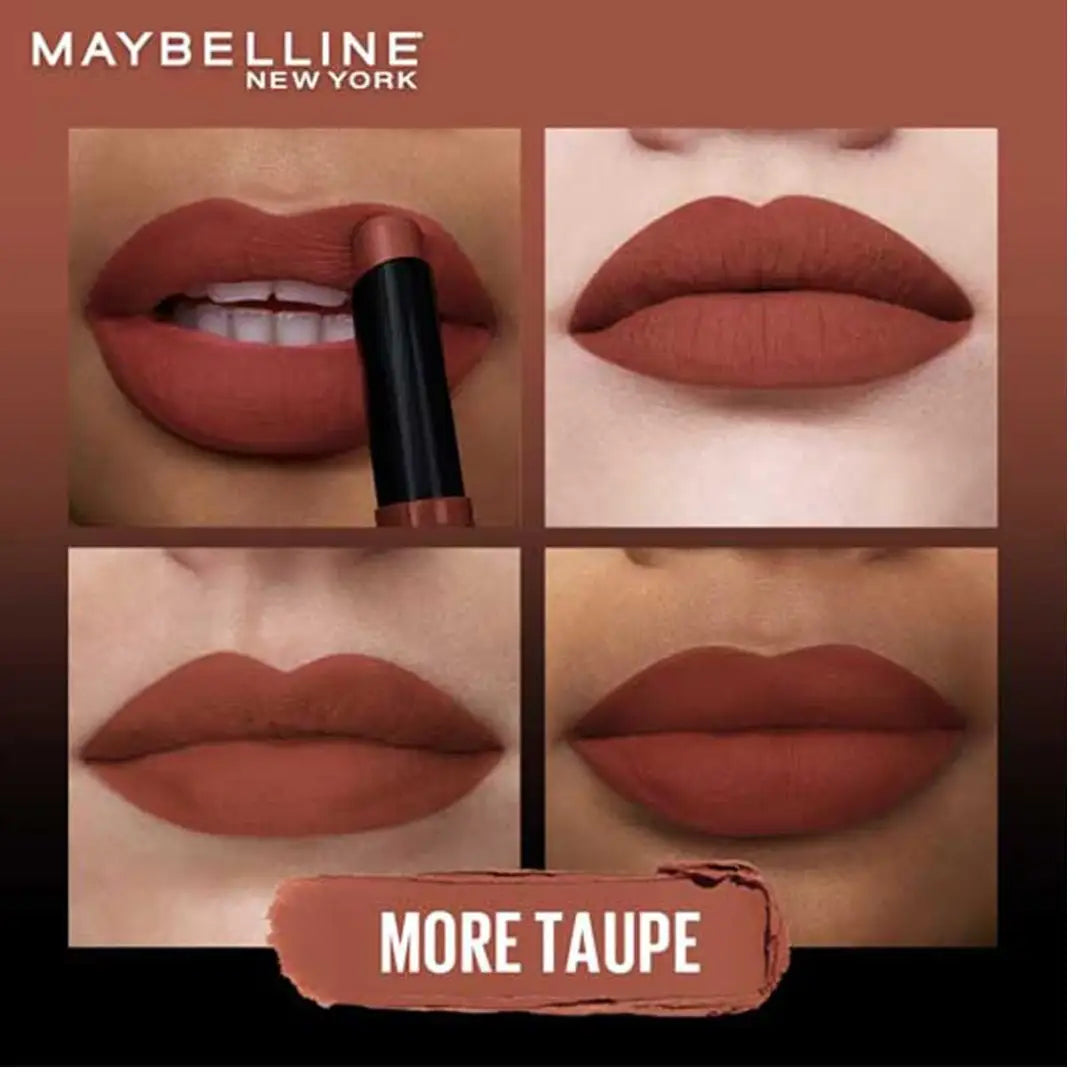 Maybelline New York Lipstick, Matte Finish, Bold Colour, Enriched With Jojoba Oil, Color Sensational Ultimattes, 199 More Ruby, 1.7g