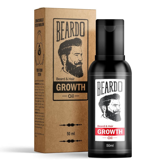 Beardo Beard & Hair Growth Oil, 50ml | Natural Hair Oil for Thicker & Longer Beard | Beard Oil for Uneven, Patchy & Fast Beard Growth | Growth Oil for Stronger & Fuller Beard Hair