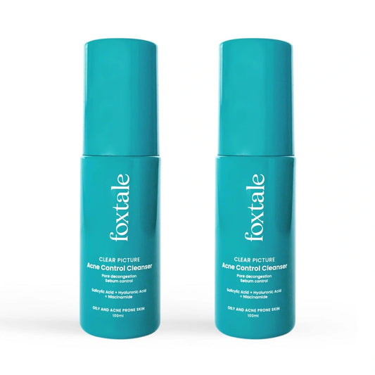 Foxtale Acne Control Cleanser  (Buy 2 Get 1 Free) 2% Salicylic Acid Face Wash for Oily & Acne Prone Skin with Niacinamide, Hyaluronic Acid | Anti Acne Cleanser for Oil Control 100ml
