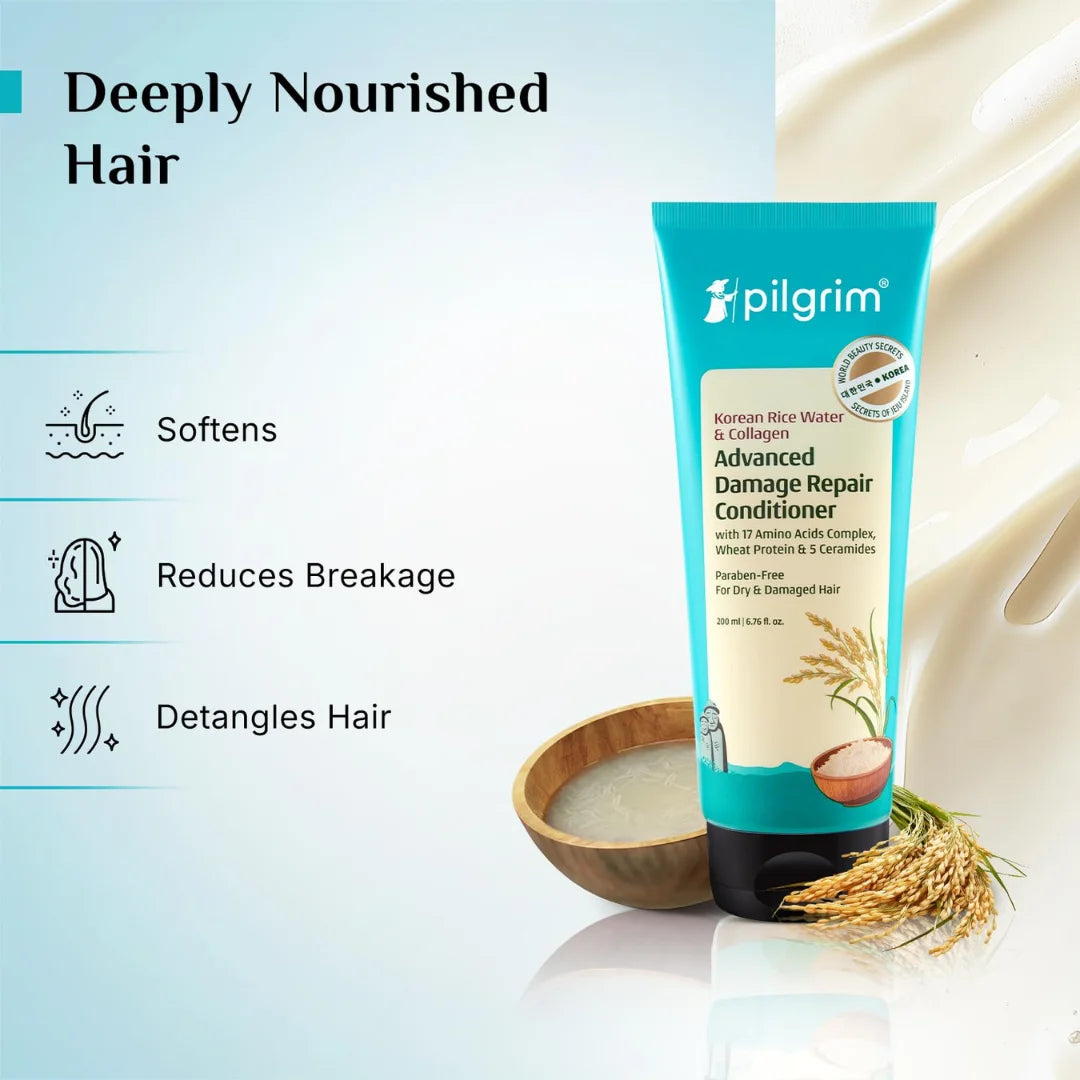 Pilgrim Korean Rice Water & Collagen Advanced Damage Repair Conditioner - 200ml