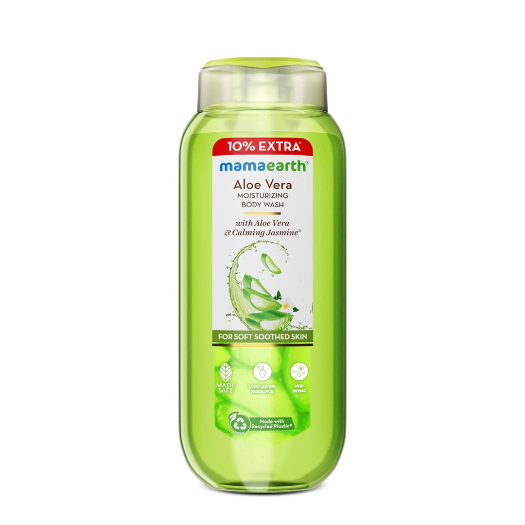 Mamaearth Aloe Vera Moisturizing Body Wash with Aloe Vera & Calming Jasmine Scent For Soft & Soothed Skin (275ml)