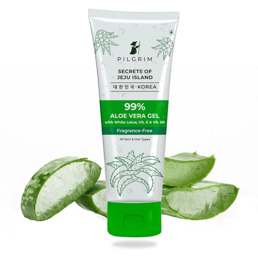 PILGRIM Korean 99% Pure Aloe Vera Gel with Vitamin E & Vitamin B5 for Face & Hair (200ml)
