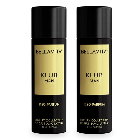 Bella Vita Luxury KLUB Man No Gas Body Deodorant Parfum for Men 150ml (Pack of 2)
