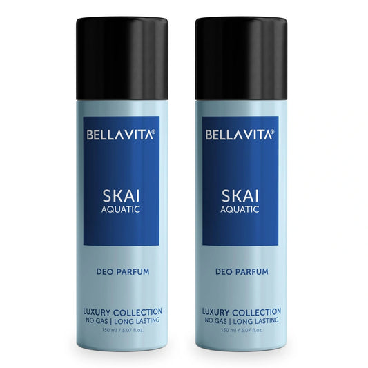 Bella Vita Luxury SKAI Aquatic | Long Lasting Deodorant Body Parfum for Man and Woman 150ml (Pack of 2)