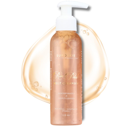 SUROSKIE Rose Petals Melt Cleanser 120ml |2-in-1 Face Wash & Makeup Remover | Rose Water, Niacinamide & Vitamin E for Nourished, | Brightens &...