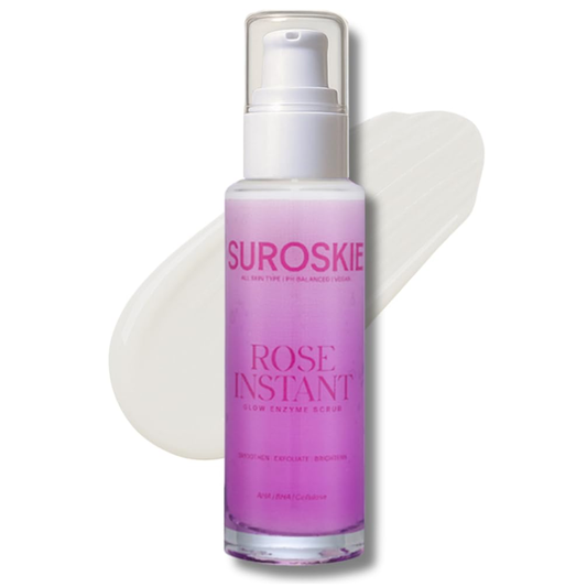 SUROSKIE Rose Instant Enzyme Face Scrub 50ml | India’s First Enzyme Scrub For Glowing Skin, Cleans Pores & Dark Spots | Clear White & Black Head | Rose, AHA+ BHA & Cellulose Extract| For Men & Women