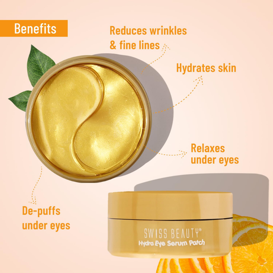 Swiss Beauty Hydra Anti Wrinkle Eye Serum Patch| Treats Dark Circles, Fine Lines And Wrinkles | Enriched With Collagen And Aloe Vera Extract | Shade - 02 Gold, 60 Pcs