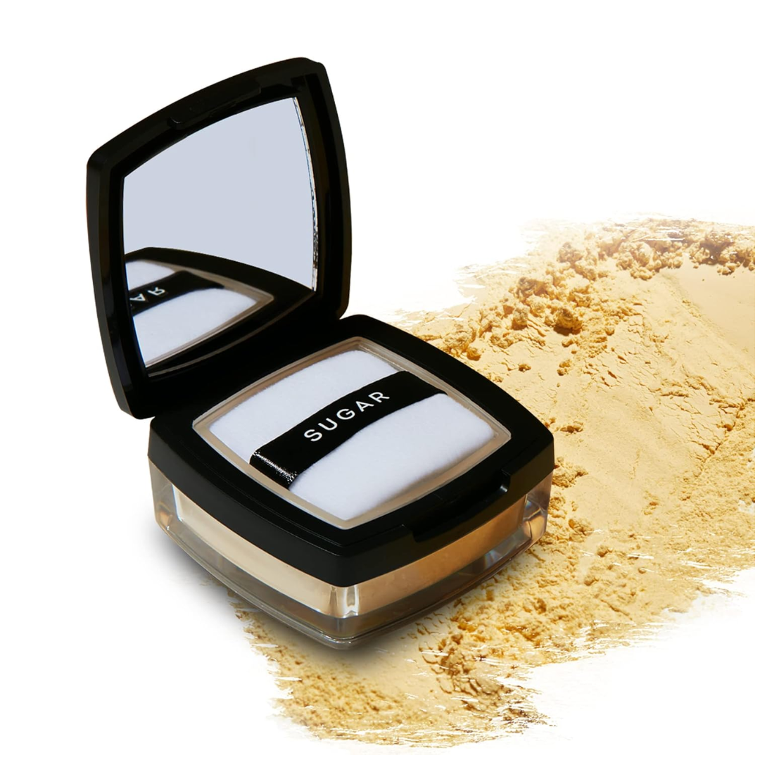 SUGAR Cosmetics SUGAR All Set To Go Banana Loose Powder Matte & Long lasting Coverage Blurs Pores & Fine Lines 7 g (Pack of 1) Banana Powder