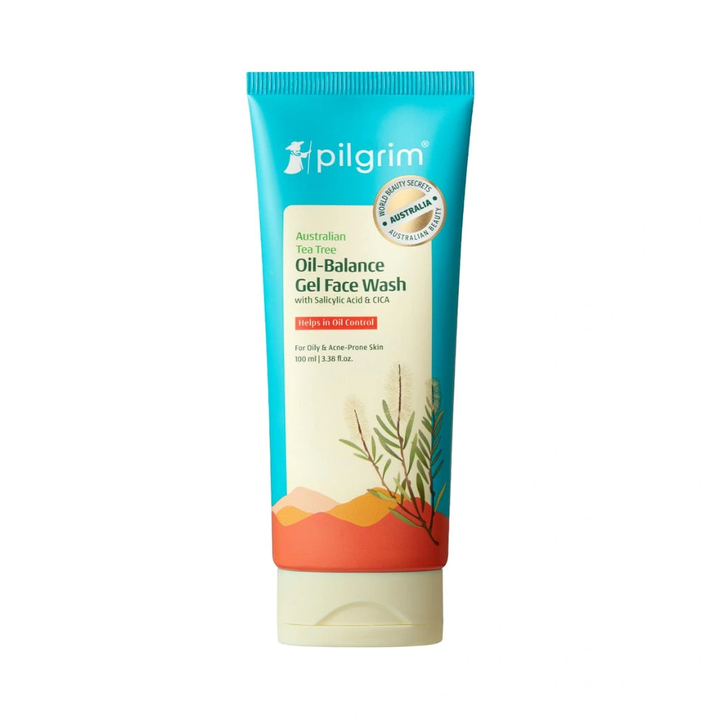 Pilgrim Australian Tea Tree oil-balance gel face wash helps in oil control for oily & acne-prone skin 100 ml