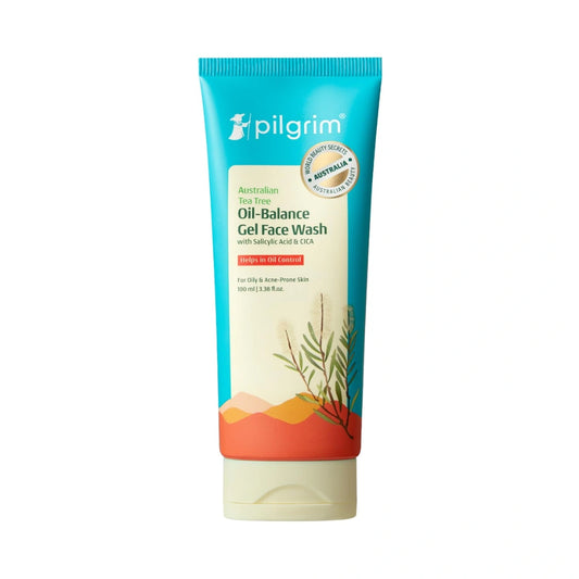 Pilgrim Australian Tea Tree oil-balance gel face wash helps in oil control for oily & acne-prone skin 100 ml