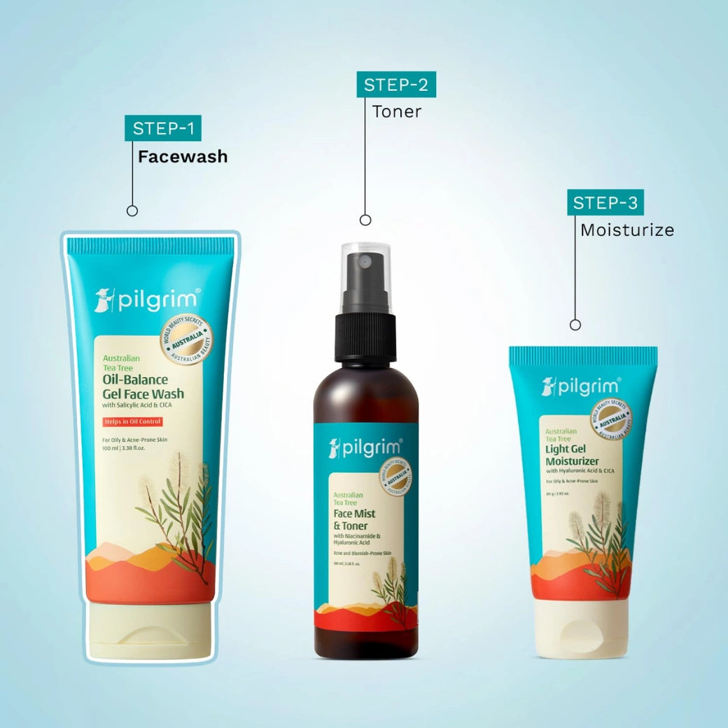 Pilgrim Australian Tea Tree oil-balance gel face wash helps in oil control for oily & acne-prone skin 100 ml