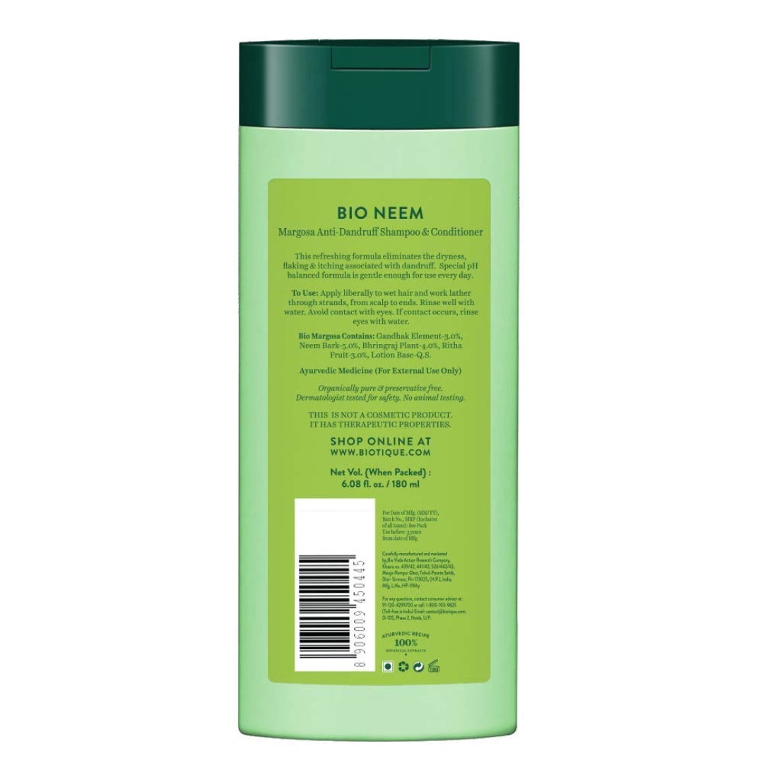 Biotique Fresh Neem Anti Dandruff Shampoo and Conditioner  (180ml)