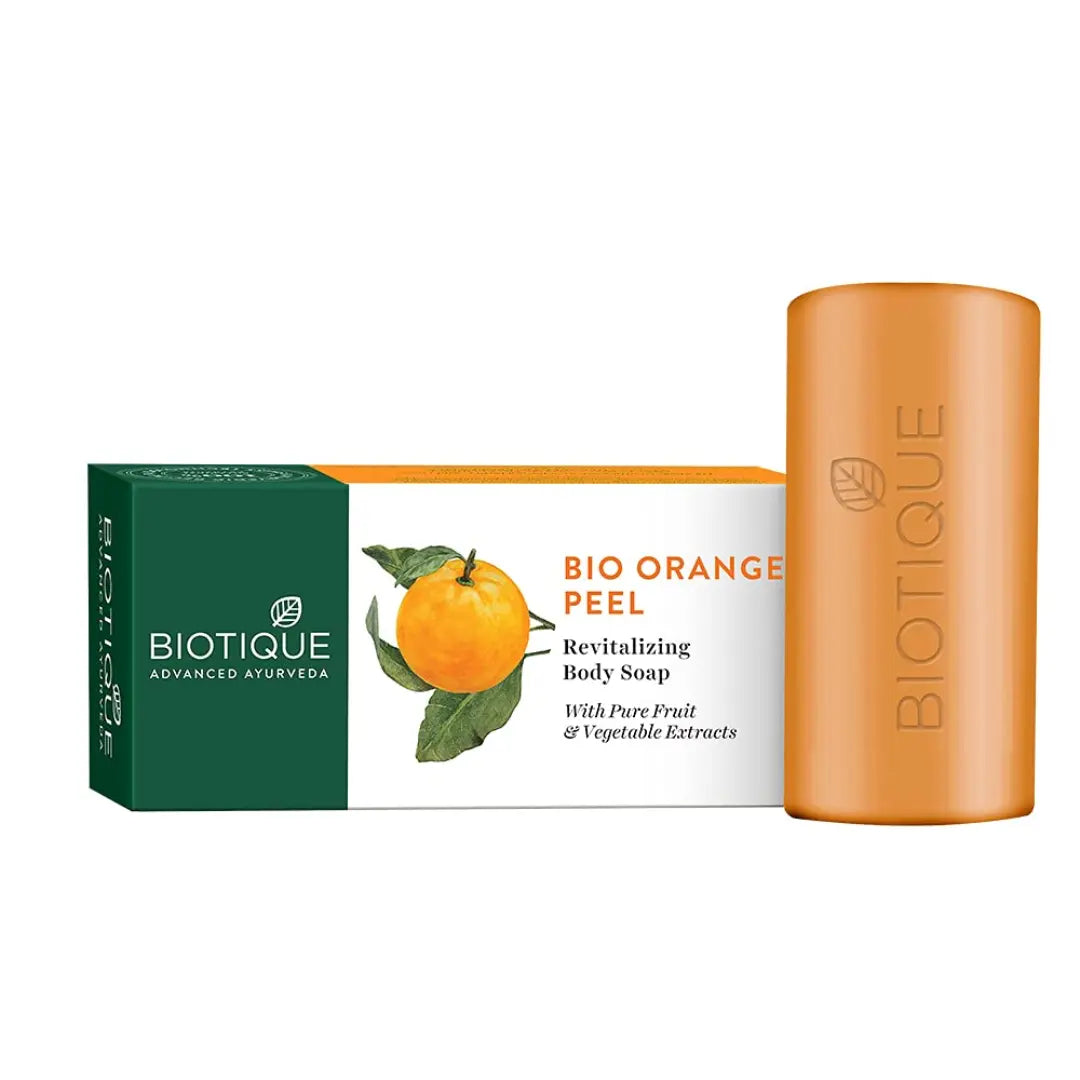 Biotique Bio Orange Peel Revitalizing Body Soap | Exfoliated and Speed Cell Renewal | Deeply Cleanses |100% Botanical Extracts| Suitable for All Skin Types | 150g