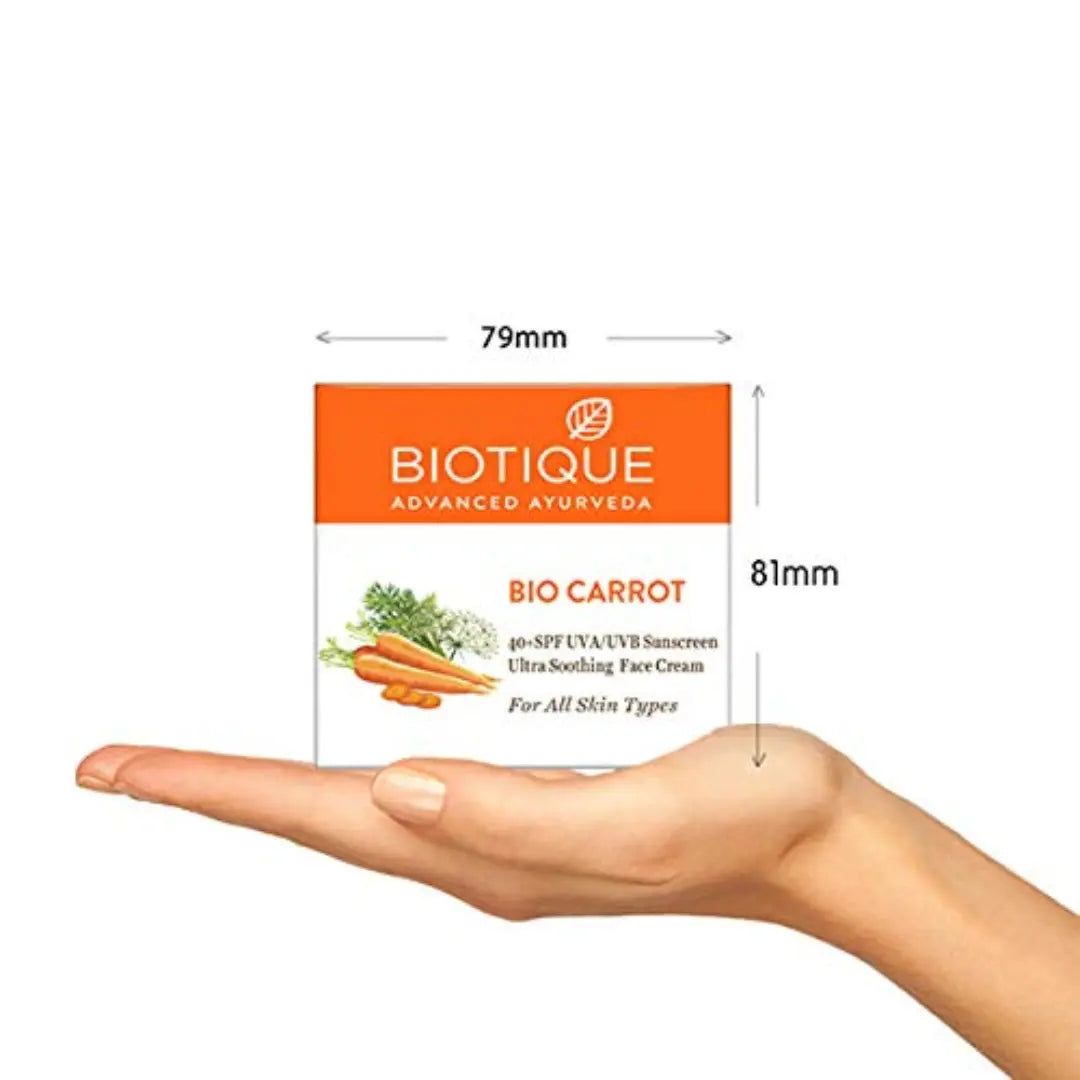 Biotique Sun Shield Carrot 40+ SPF Ultra Protective Face Cream For Normal to Oily Skin (50g)