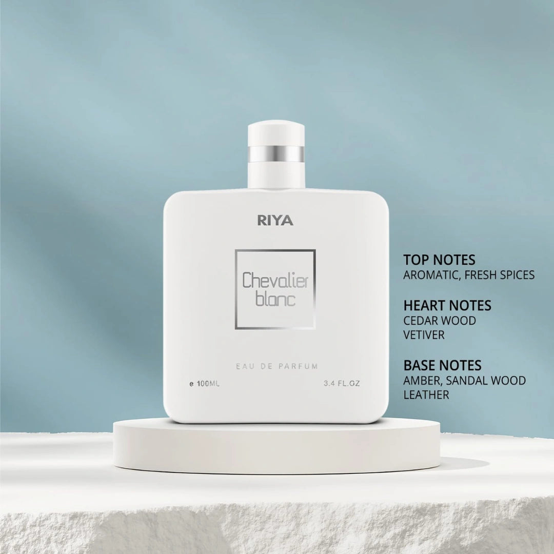 RIYA CHEVALIER BLANC For Men & Women Eau De Parfum Spray Aromatic, Cedarwood, Leather (100ml)