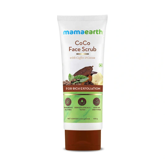 Mamaearth CoCo Face Scrub with Coffee & Cocoa for Rich Exfoliation (100g)