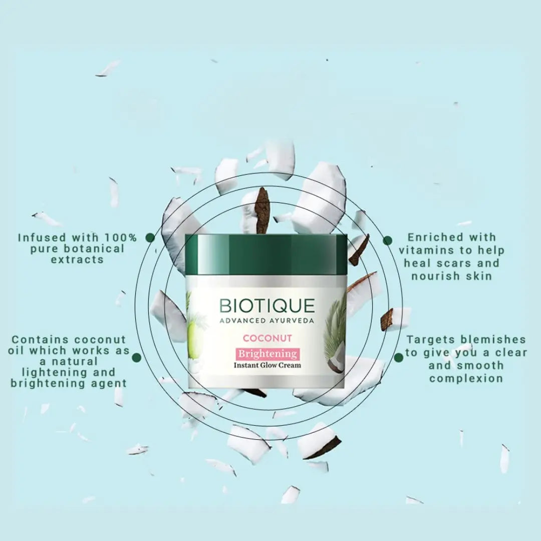 Biotique Coconut Brithtening Instant Glow (Cream 50g)