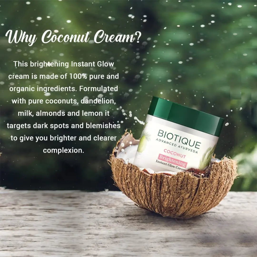 Biotique Coconut Brithtening Instant Glow (Cream 50g)