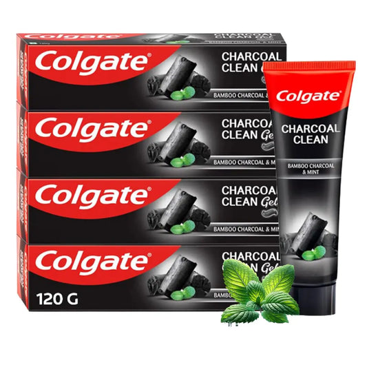 Colgate Charcoal Clean Black Gel Toothpaste, Combo Pack of 480g (120g x4)