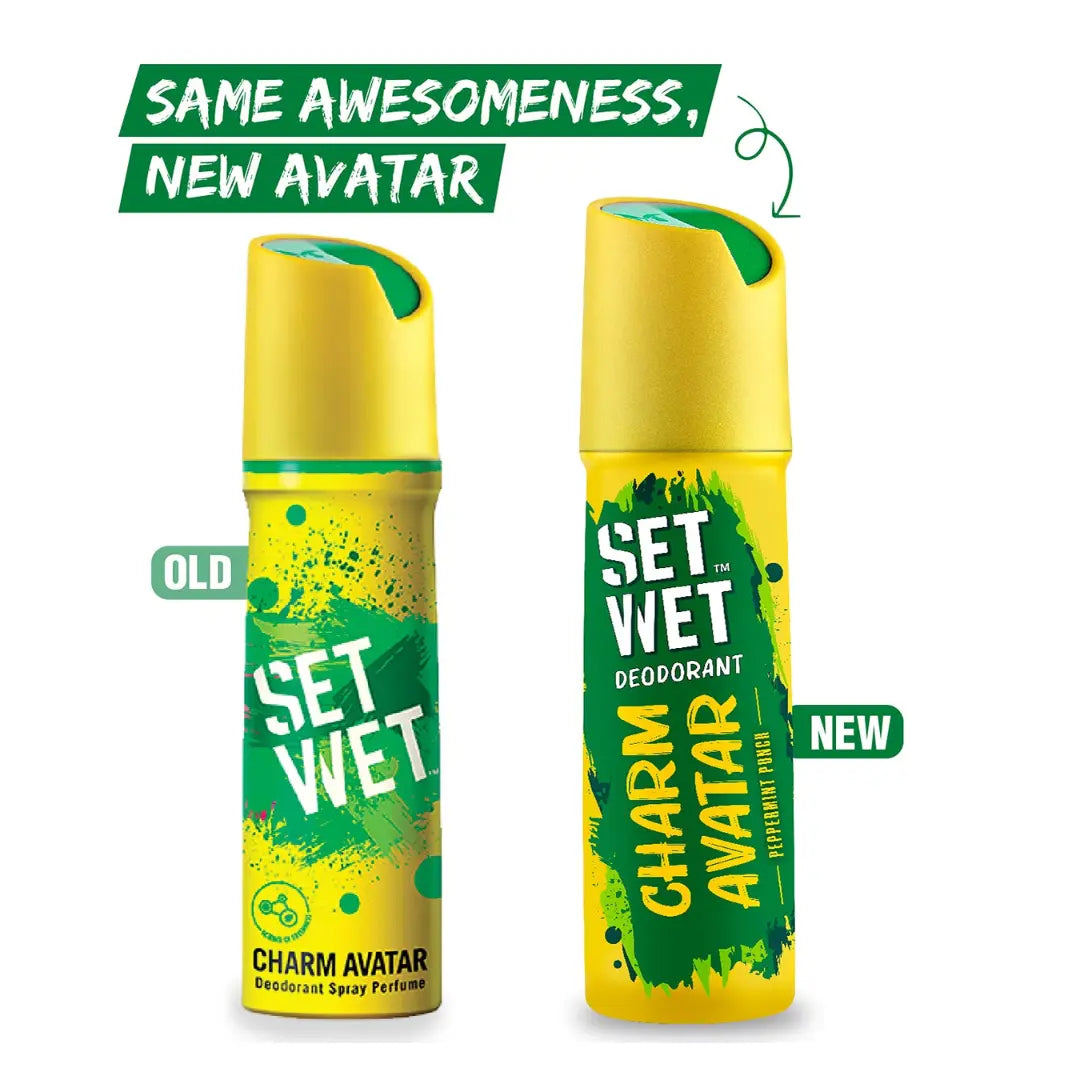 Set Wet Charm Avatar Deodorant For Men - 150ml (Pack of 3)