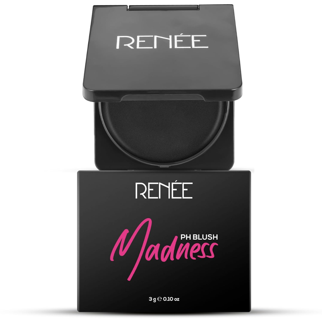 RENEE Madness PH Blush | Instant Unique Pink Payoff | Highly Blendable | Light Weight | Long Lasting | Moisturizing Formula | Enriched With Olive | Macadamia & Shea | Paraben Free & Cruelty Free | 3 Gm
