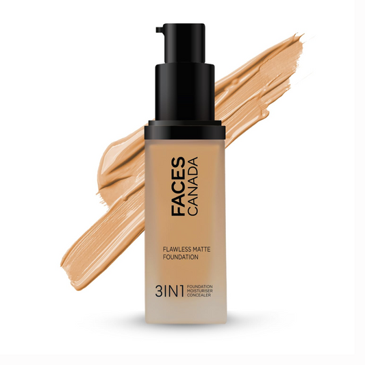 FACESCANADA Flawless Matte Cream Foundation - Soft Sand 041, 30 ml | 3-in-1 Foundation + Moisturizer + Concealer | 12 HR Hydration + SPF 18 | Full HD Matte Coverage | Lightweight | Anti Ageing