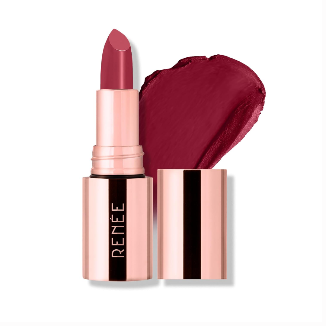 RENEE Everstay Matte Lipstick - Red Scarlet, Long Stay, Hydrating & Non-Drying, Smudge & Transfer Proof, Lightweight, Intense Pigment, Full Coverage, Vitamin E Infused, for All Occasions, 4.2g