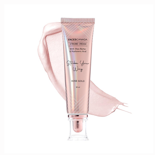 FACES CANADA Strobe Cream, 30Ml | Primer + Highlighter + Moisturizer | Shea Butter & Hyaluronic Acid | Intense Hydration | Flawless Radiant Dewy Skin | Illuminating & Glowing Makeup Base