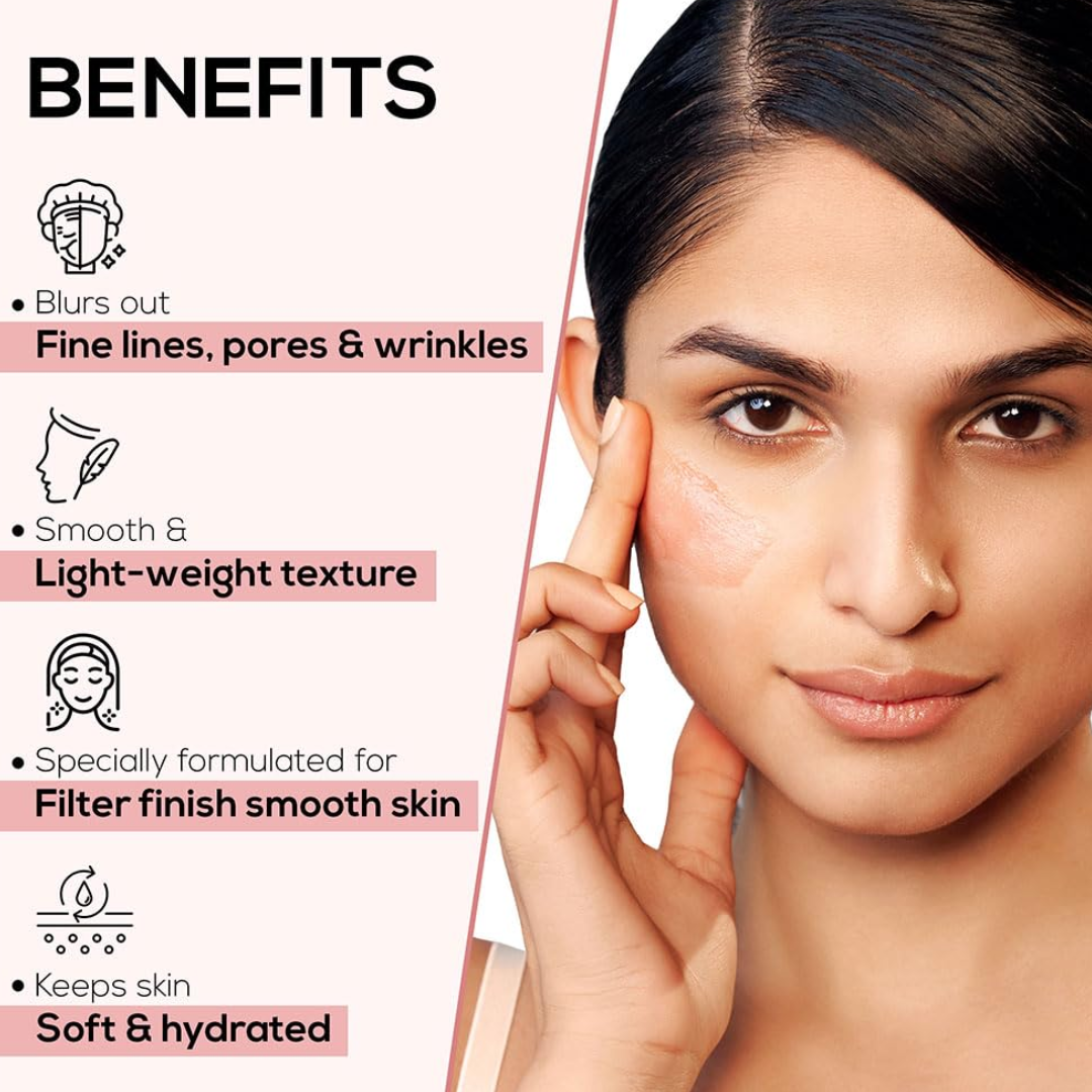 RENEE Bollywood Filter Face Primer 45 gm| for a Flawless & Smooth Skin| Blurs Fine Lines, Wrinkles & Pores Instantly| Hydrating, Lightweight & Non-sticky| Cruelty-free