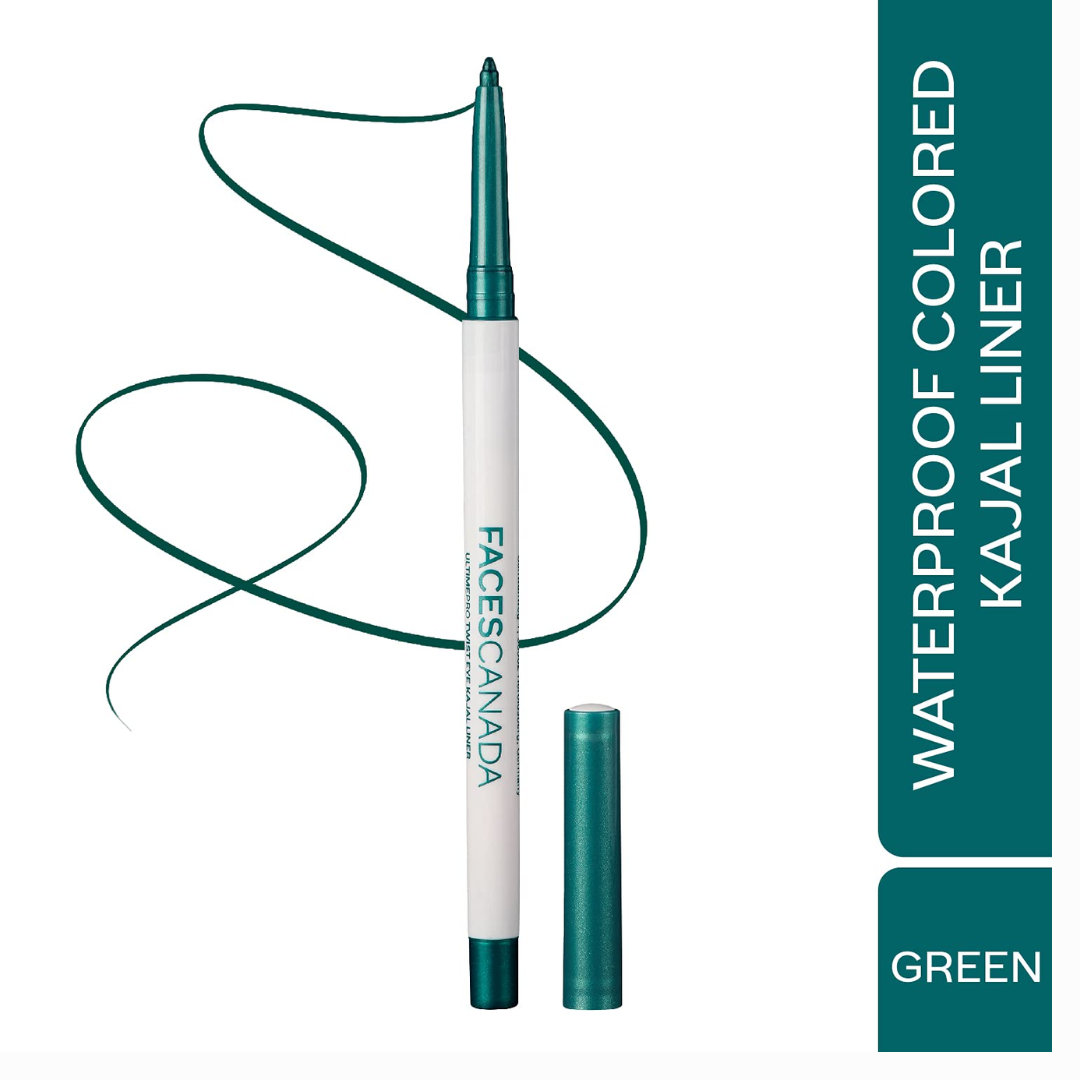 FACESCANADA Ultime Pro Twist Eye Metallic Kajal Liner stick|High Impact Intense Color In 1 Stroke|24Hr Long Stay|Matte Finish|Soft Texture|Waterproof&Smudgeproof|Made With Carnauba Wax